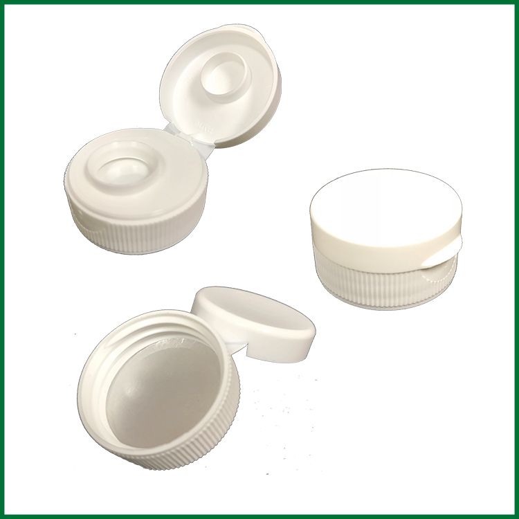 28-400 White PP Plastic Flip Top Snap Caps