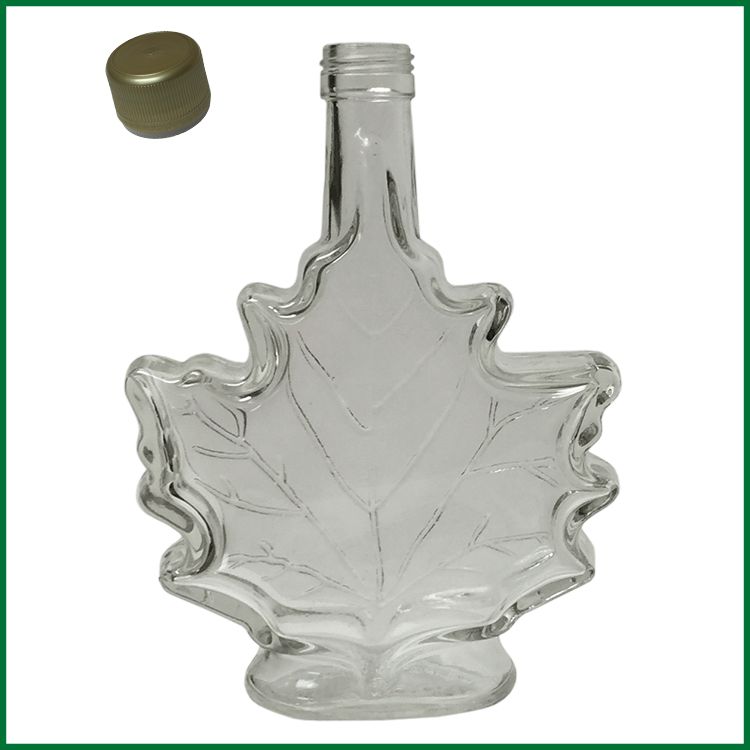 Maple Leaf Shaped Glass Bottle