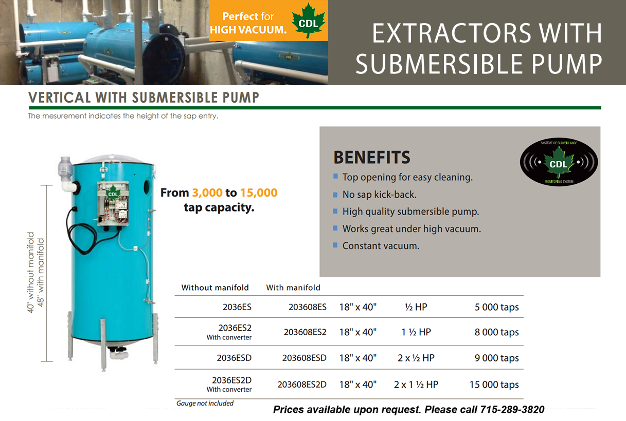 vertical with submersible pump-info