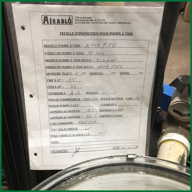 airablo vacuum pump 3750 Roth Sugar Bush