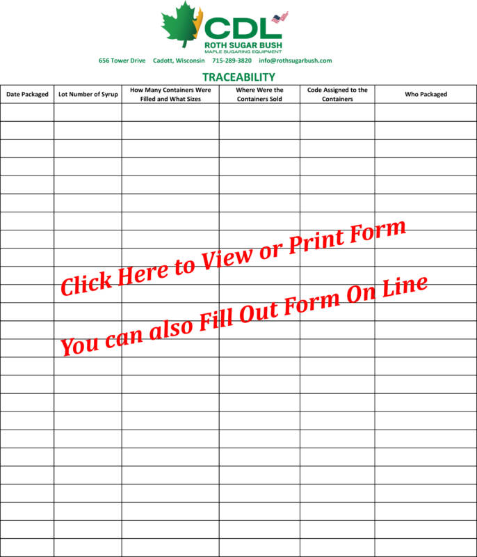 Traceability Form Rjc Traceability-FINAL | Roth Sugar Bush